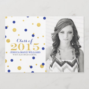 Einladungen zur Goldenen Foil Confetti Graduation 