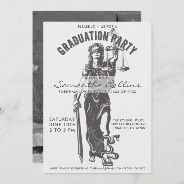 Einladungen zur Graduiertengruppe | Lady Justice (Vorne/Hinten)