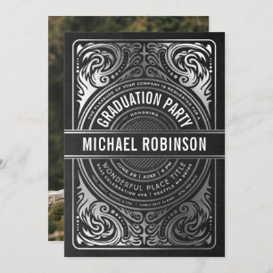 Einladungen zur Graduierungspartei Silver Foil Fot