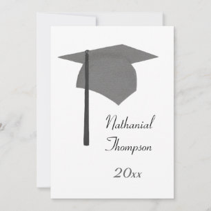Einladungen zur Gray Black Graduation Cap and Tass