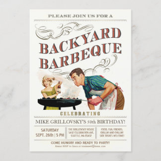 Einladungen zur GRILLEN im Hinterhof | Vintag Clas