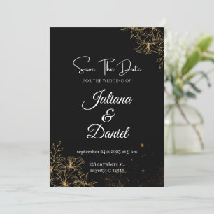 Einladungen zur Hochzeit in Schwarz und Orange