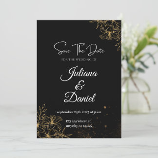 Einladungen zur Hochzeit in Schwarz und Orange