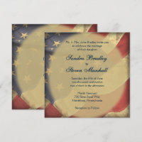 Einladungen zur Hochzeit von amerikanischen Fahnen