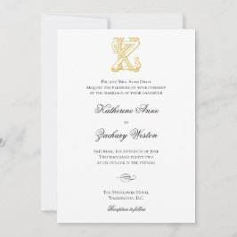 Einladungen zur Hochzeit von KZ oder ZK Monogram V