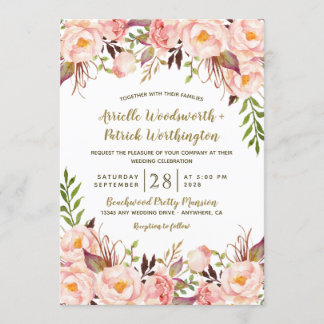 Einladungen zur Hochzeit von Vintagem Rosa Pink
