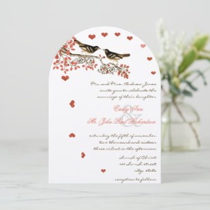 Einladungen zur Hochzeit von Vintagen Birds Ember