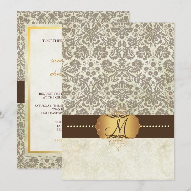 Einladungen zur Hochzeit von Vintagen Spitzen (Vorne/Hinten)