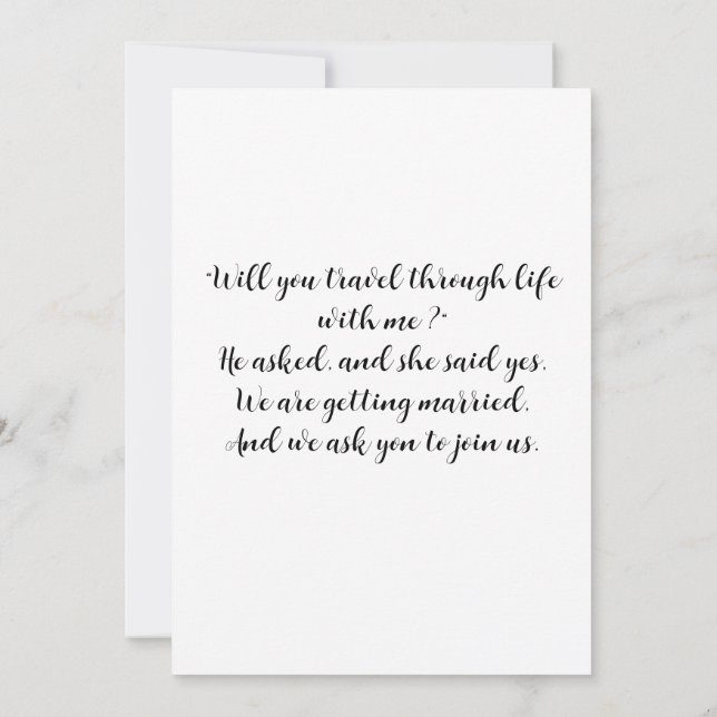 Einladungen zur Hochzeitsempfehlung (Rückseite)