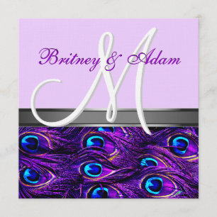 Einladungen zur Lavendel- und Lila Pfauenhochzeit