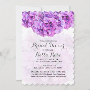 Einladungen zur lila Hydrangea-Blumendusche