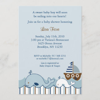 Einladungen zur Nautical Little Whale Baby Shower