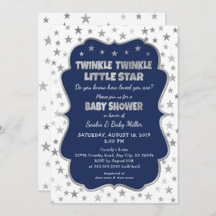 Einladungen zur Navy Twinkle Little Star Baby Show