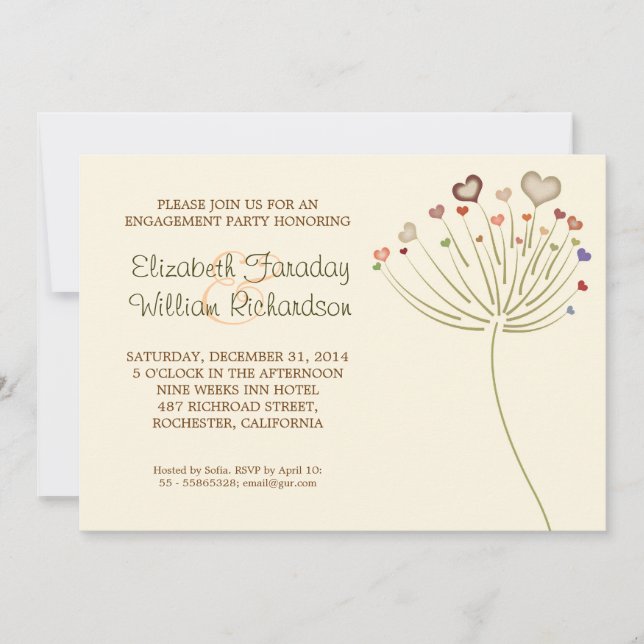 Einladungen zur niedlichen modernen Verlobung (Vorderseite)