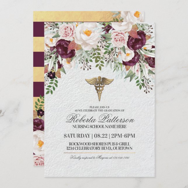 Einladungen zur Nursing School Graduation Party (Vorne/Hinten)