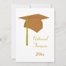 Einladungen zur orangefarbenen Graduation Cap & Ta
