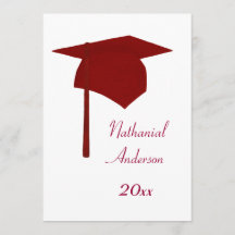 Einladungen zur Red Graduation Cap und Tassel