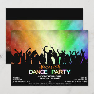Einladungen zur Regenbogen-Glow-Tanzparty