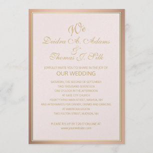 Einladungen zur Rose-Goldhochzeit
