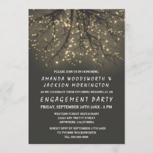 Einladungen zur Rustikal Lighted Tree Engagement P