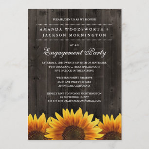 Einladungen zur Rustikal Sunflower Engagement Part