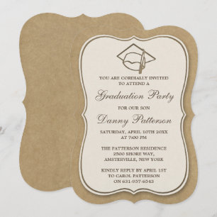 Einladungen zur Rustikalen Kraft-Graduation Party