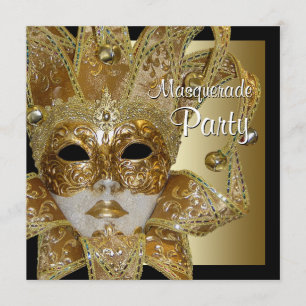 Einladungen zur schwarzen Gold-Maskenparty