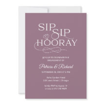 Einladungen zur "Sip Sip Hooray Engagement Party"
