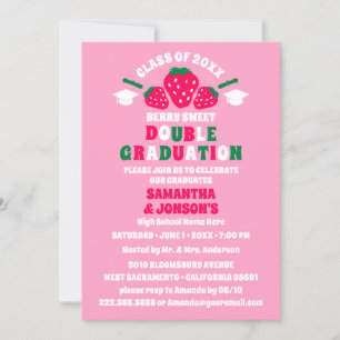 Einladungen zur Strawberry Double Graduation Party