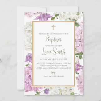 Einladungen zur Tauffeier für Girls Christening