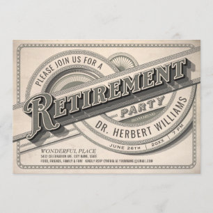 Einladungen zur ultimativen Vintage-Ruhestandsfeie