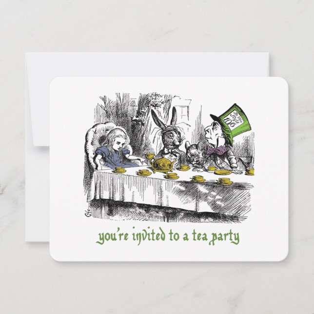 Einladungen zur verrückten Teeparty (Vorderseite)