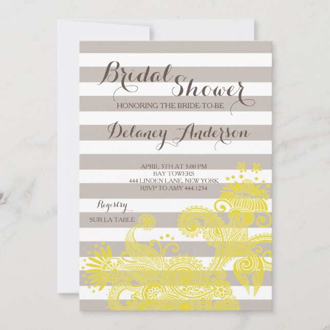 Einladungen zur Vintagen Blütenleiste (Streifen) (Vorderseite)