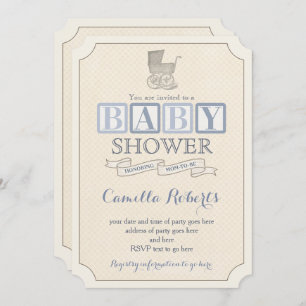 Einladungen zur Vintagen Kindergartendusche für Ju