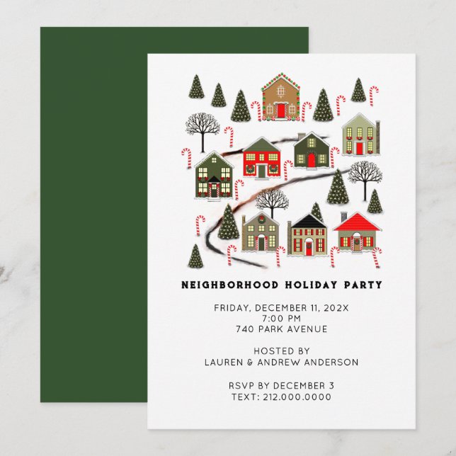 Einladungen zur Weihnachtsfeier (Vorne/Hinten)