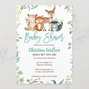 Einladungen zur Woodland Baby-Dusche
