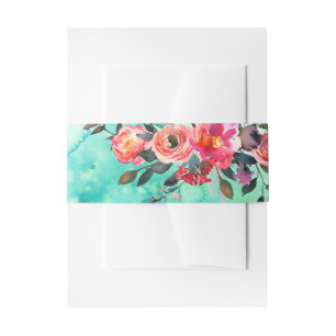 EINLADUNGS BANDEROLE Blumenfrühlings-Hochzeit