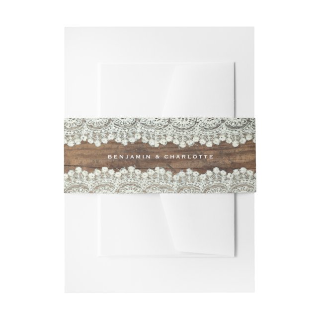 EINLADUNGS BANDEROLE | Rustikale Hochzeit aus Holz (Vorderseite Beispiel)