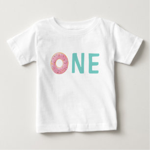 Einladungs-Geburtstag des Krapfen-Alters-eins Baby T-shirt