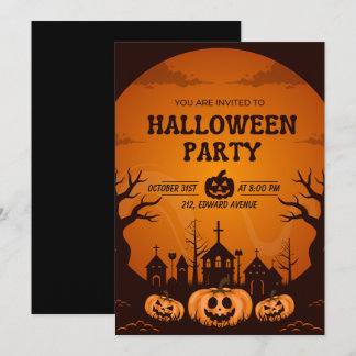 Einladungs-Karte für Halloween-Partys individuell Einladung