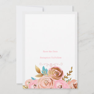 Einladungs-Karte für Hochzeiten in goldener Rose Ankündigung
