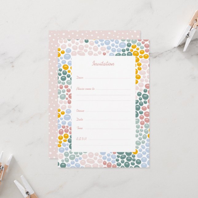 Einladungs-Karte für Kieselsteine Einladung (Vorderseite/Rückseite Beispiel)