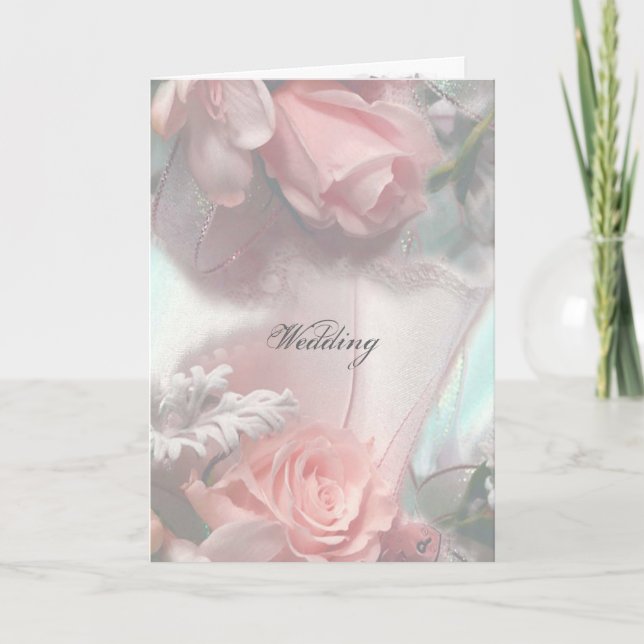 Einladungs-Karte für weich rosa Rosen Einladung (Vorderseite)