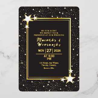 Einladungs-Karte Hochzeit Gold Luxus Gold Foil Folieneinladung