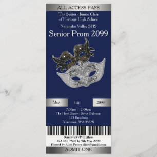 Einladungs-Karten-Abschlussball-Trend, Maskerade, Einladung