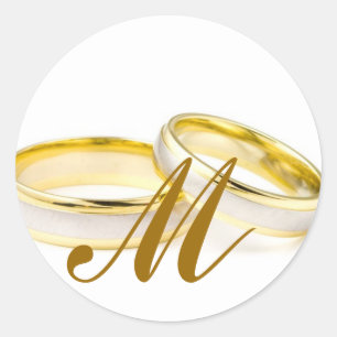 Einladungs-Siegel für das Hochzeitrennen Monogram  Runder Aufkleber