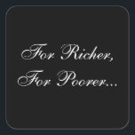 Einladungs-Siegel für Hochzeiten Quadratischer Aufkleber<br><div class="desc">Formal Wedding Vows Einladung Siegel Stickers © Fotografie und Design von TDSwhite bei ArtisticPostage.</div>