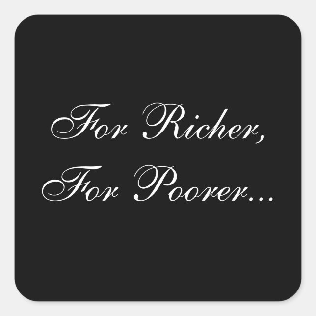 Einladungs-Siegel für Hochzeiten Quadratischer Aufkleber (Vorderseite)