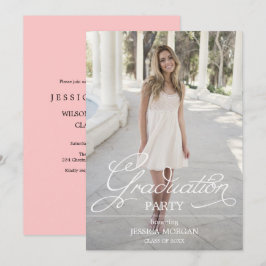 Einladungs-Skript der Graduierungspartei mit Foto Einladung