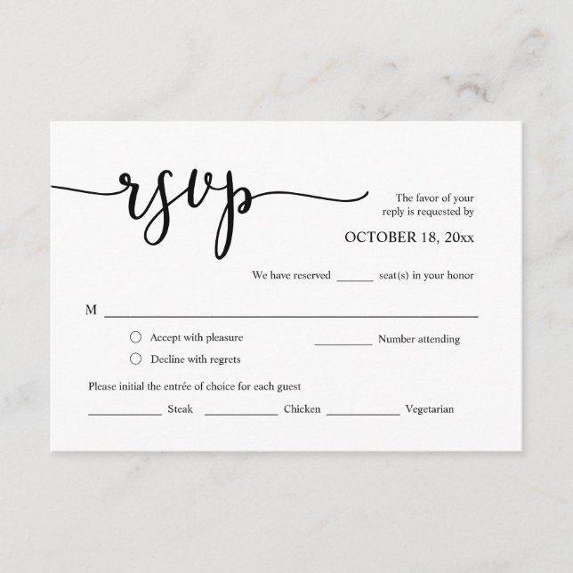 Einladungs-UAWG für Hochzeiten, Karte mit Optionen (Vorderseite)